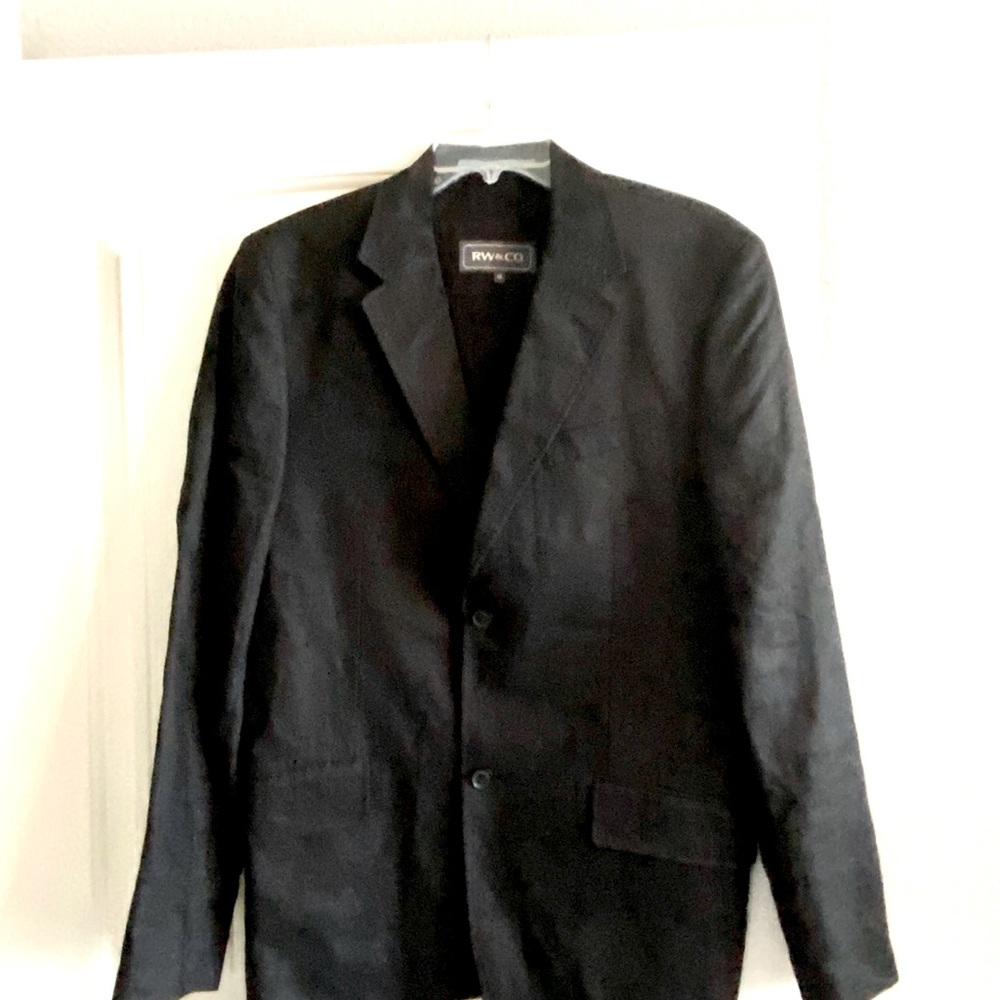 Rw&Co Men’s Black Linen Jacket Sz 40